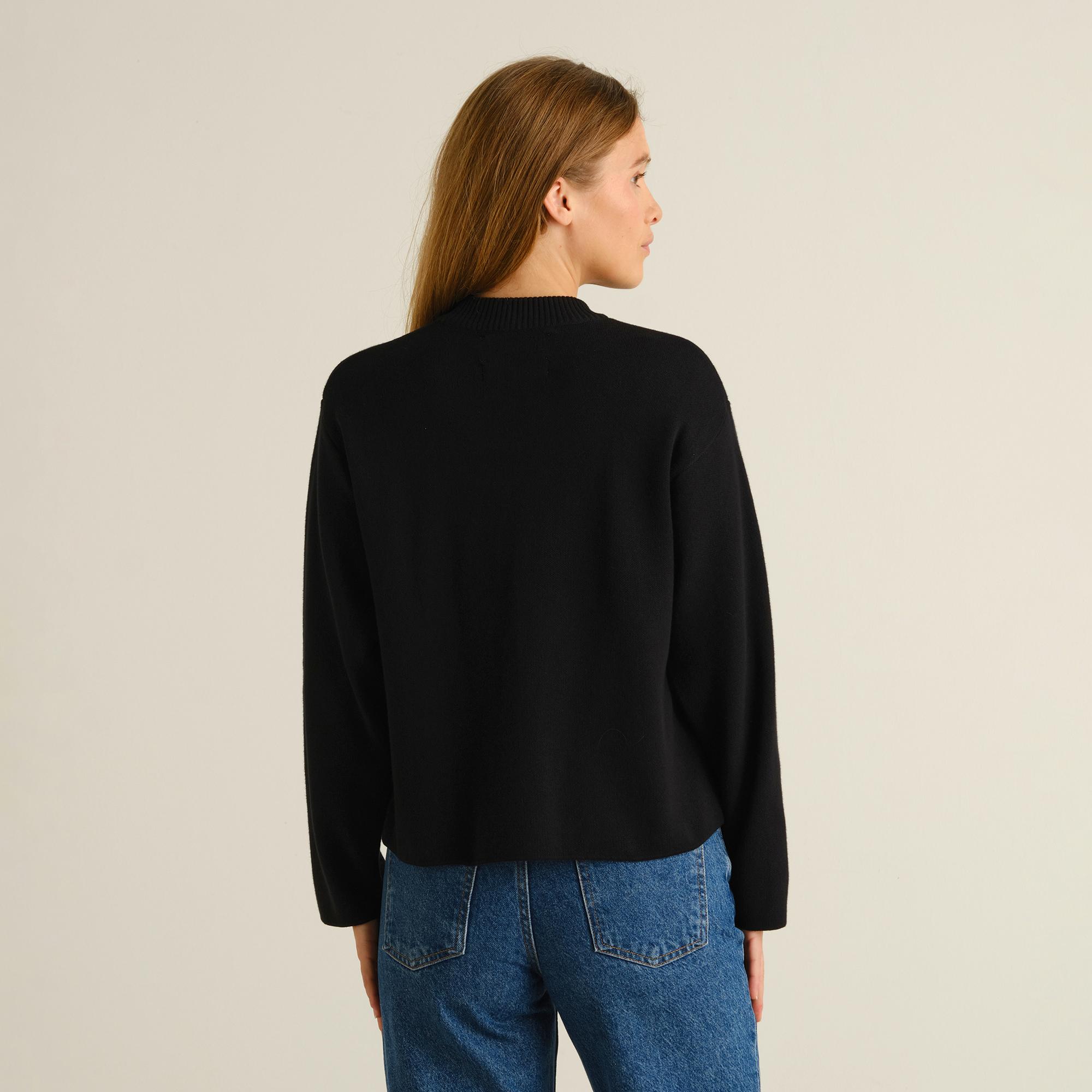Dedicated Limhamn Sweater Base Black Damen Pullover Bio Baumwolle schwarz